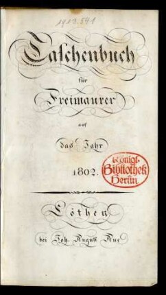 1802: Taschenbuch für Freimaurer auf das Jahr 1802