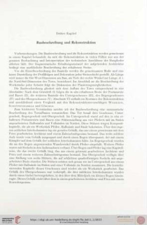 Drittes Kapitel: Baubeschreibung und Rekonstruktion