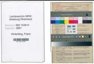 Entnazifizierung Franz Hinterding , geb. 31.05.1900 (Landwirt)