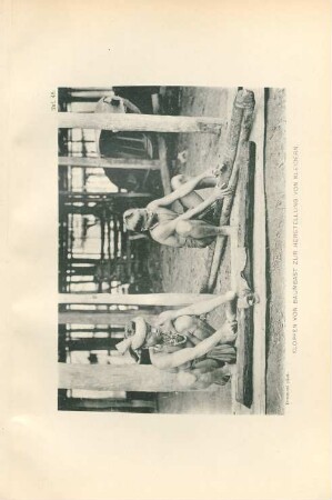 Taf. 48. Klopfen von Baumbast zur Herstellung von Kleidern