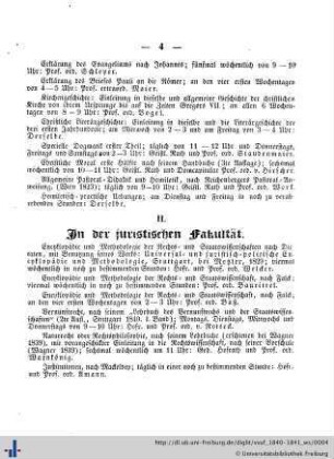 II. In der juristischen Fakultät.