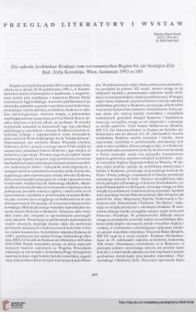 56: [Rezension von: Zofia Kowalska (Red.), Die sakrale Architektur Krakaus vom vorromanischen Beginn bis zur heutigen Zeit]