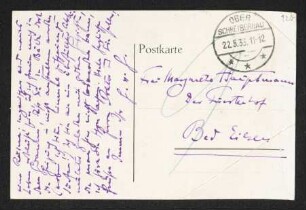 Brief von Hans von Hülsen an Margarete Hauptmann