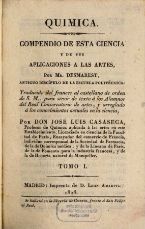 Quimica : Compendio de esta ciencia y de sus aplicaciones a las artes, 1