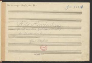 Held Hindenburg; Coro maschile; C-Dur