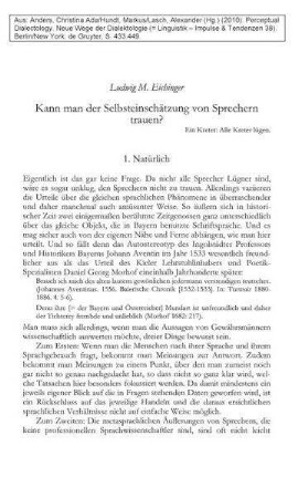 Kann man der Selbsteinschätzung von Sprechern trauen?