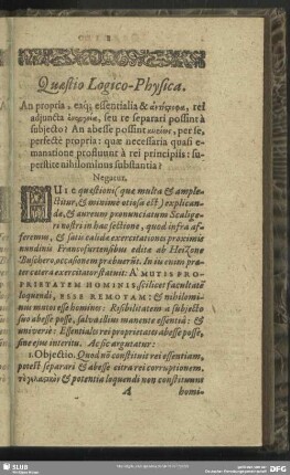 Quaestio Logico-Physica