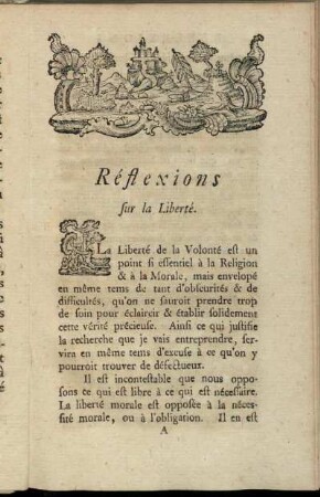 Réflexions sur la Liberté.