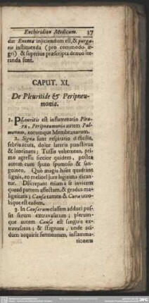 Caput XI. De Pleuritide & Peripneumonia