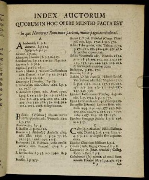 Index Auctorum Quorum In Hoc Opere Mentio Facta Est
