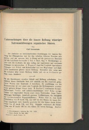 Untersuchungen über die innere Reibung wässriger Natronsalzlösungen organischer Säuren.