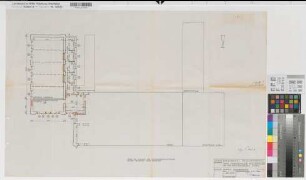 Recklinghausen (Recklinghausen) Staatliches Aufbaugymnasium Umbau und Erweiterung des Altbaus Grundriß Zwischengeschoß 1961 1 : 100 55 x 85 Pause Staatshochbauamt Recklinghausen Regierung Münster Nr. 34121