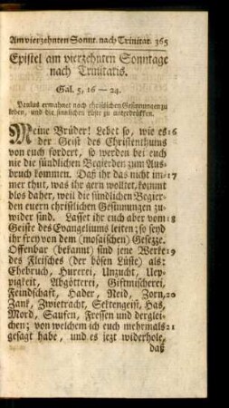 Epistel am vierzehnten Sonntage nach Trinitatis