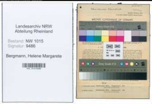 Entnazifizierung Helene Margarete Bergmann , geb. 26.07.1900 (Lehrerin)