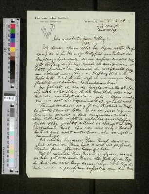 Brief an Arthur Wichmann