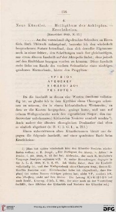 4: Neue Künstler - Heiligthum des Asklepios - Erechtheion
