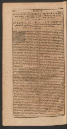 Annotatio Historica, Quae Certamina Omnibus Aetatibus Usque Ad Nostra Tempora, De Hac Controversia In Ecclesia Fuerint ...
