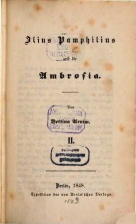 Ilius Pamphilius und die Ambrosia, 2