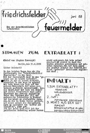 1988,Juni: Friedrichsfelder Feuermelder