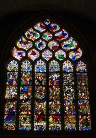 Frankreich. Bretagne. Finistere. Point Croix. Collegiale Notre Dame de Roscudon. Buntglasfenster. 1540