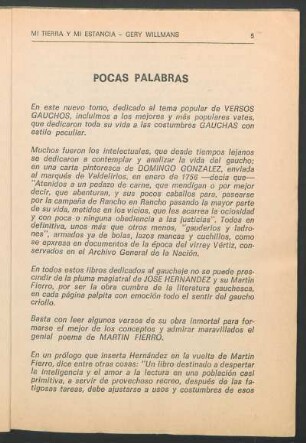 Pocas palabras