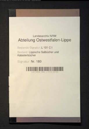 Namensregister zum Konzept des Salbuchs der Stadt Salzuflen von 1854