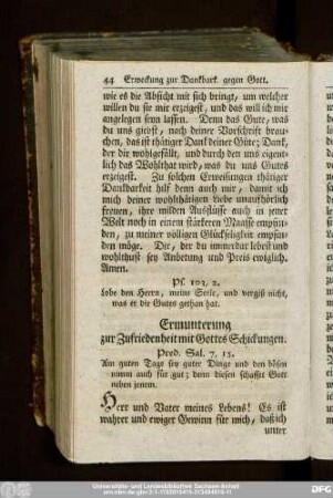 Ermunterung zur Zufriedenheit mit Gottes Schickungen.