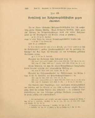 Titel III. Verhältniß der Religionsgesellschaften zu einander