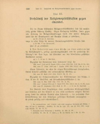 Titel III. Verhältniß der Religionsgesellschaften zu einander