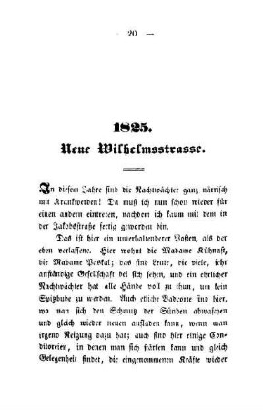 1825. Neue Wilhelmsstrasse