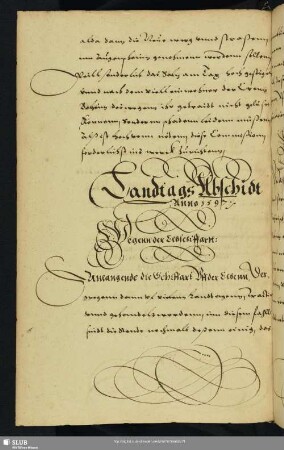 Landtags Abschidt Anno 1597