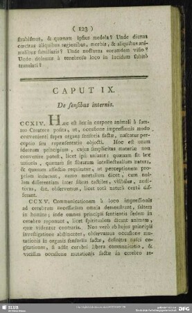 Caput IX. De sensibus internis