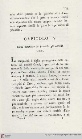 Capitolo V: Come dipinsero in generale gli antichi Greci