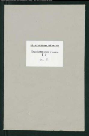 Vorstellung in Sachen des Grafen Ludwig von Sayn-Wittgenstein ./. Fürstlich Wittgensteinsche Rentkammer