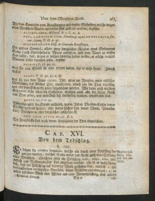 Cap. XVI. Von dem Todschlag.