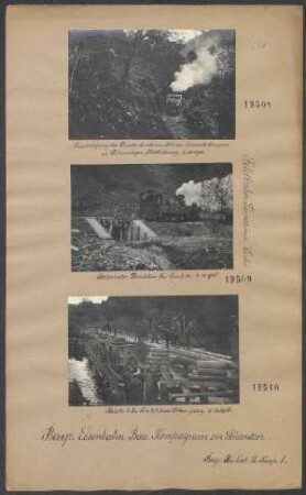 Besichtigung der Strecke durch den Kommandeur der Eisenbahntruppen in Siebenbürgen Oberstleutnant Zennig 06.10.1916. (Feldbahn Leondina-Luhi)