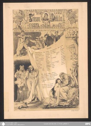 Simson und Delila : große Haupt- und Staatsaction in 5 Aufzügen ; Malkasten, 28. Jan. 1881