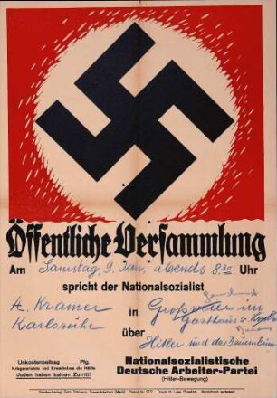 Versammlung der NSDAP-Ortsgruppe Achern: Hitler und das Bauerntum (in Gamshurst)