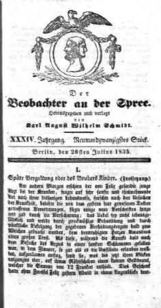29. Stueck, 20. Juli 1835