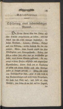 Schlußkapitel. Schilderung eines liebenswürdigen Mannes