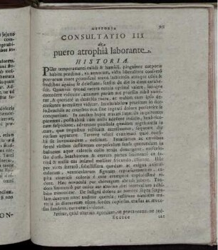 Consultatio III de puero atrophia laborante