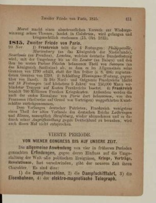 Vierte Periode. Vom Wiener Congress bis auf unsere Zeit