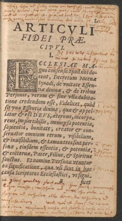 Articuli Fidei Praecipui.