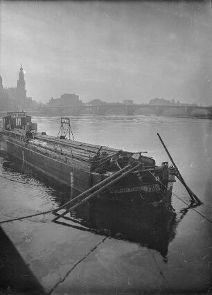 Elbzille mit Äpfelverkauf : Dresden. Elbzille mit Äpfelverkauf. Blick auf die Altstadt