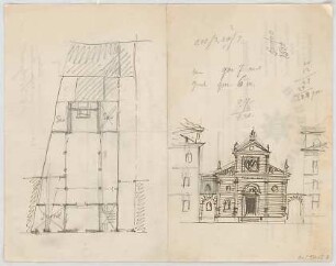 Thiersch, August ; München, Nordendstr.; Kath. - Apostolische Kirche - Grundriss, Ansicht