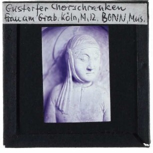 unbekannt, Gustorfer Chorschranken : 3. Platte: Detail Frau am Grab