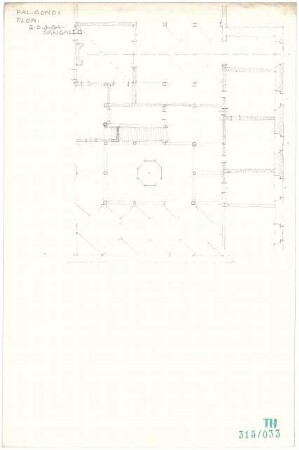 Fischer, Theodor; Italien; Bauaufnahmen - Palazzo Gondi in Florenz (Grundriss)