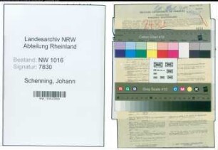 Entnazifizierung Johann Schenning , geb. 19.05.1902 (Telegrafenleitungsaufs.)