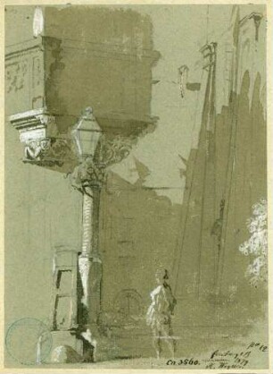 Freiburg im Breisgau Sockel Hauserker mit Straßenlaterne