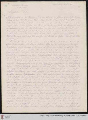 Brief von Georg Gottfried Gervinus an Johann Friedrich Minssen